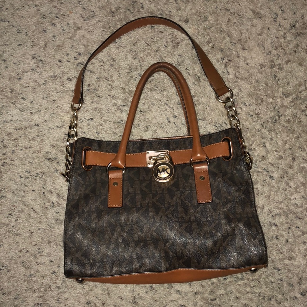 MICHAEL KORS small brown logo purse